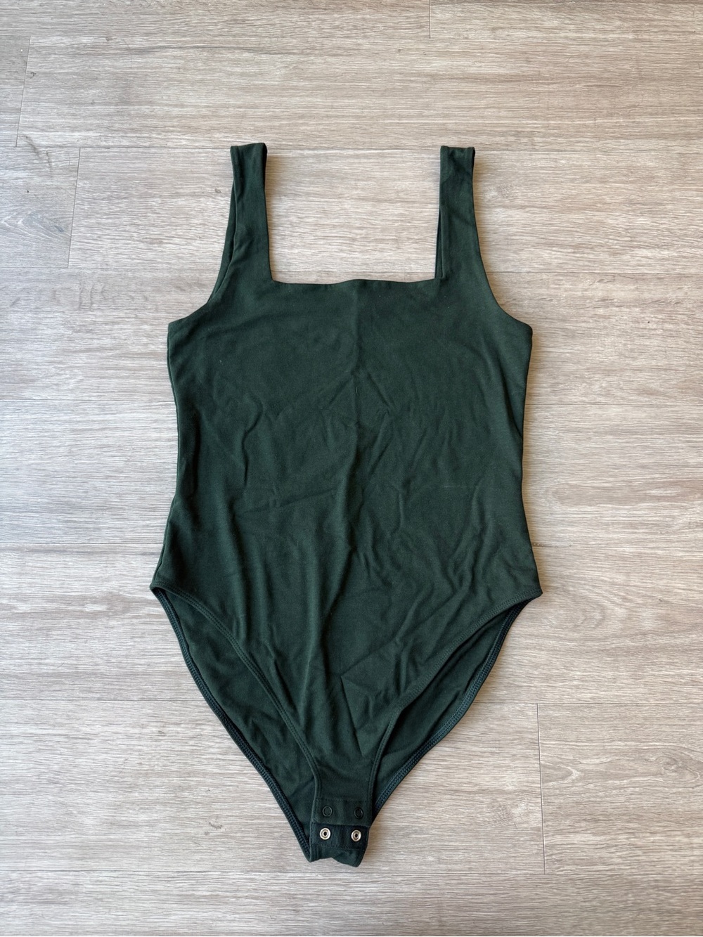 Old Navy Womens Dark Green Square Neck One-Piece Bodysuit